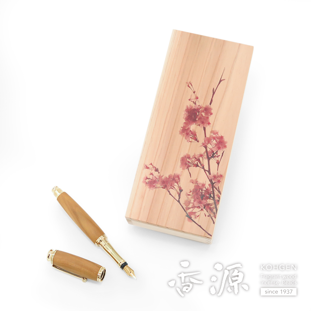 白檀木 万年筆(金) 木箱入・桜の通販 - お香専門店香源