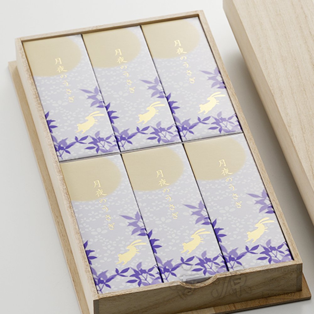 日本香堂のお線香 月夜のうさぎ 桐箱6入の通販 - お香専門店香源