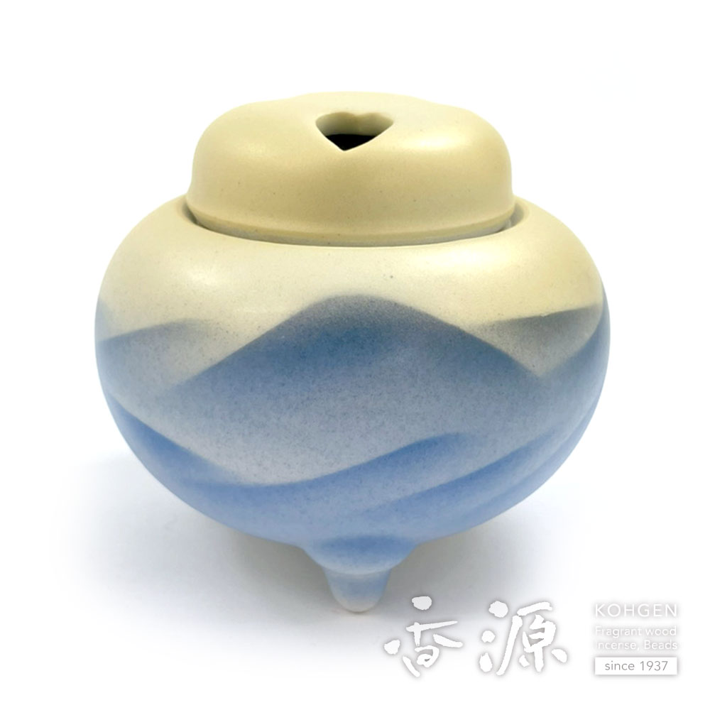 伝統工芸品・九谷焼・石川県・お香・香炉・平丸連山・上絵付け 伝統工芸