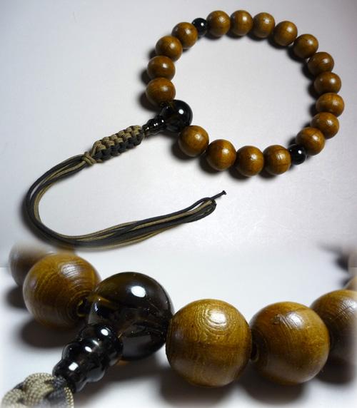 男性用数珠 六道木 18玉 茶水晶仕立て 焦茶・薄茶房の通販 - お香専門