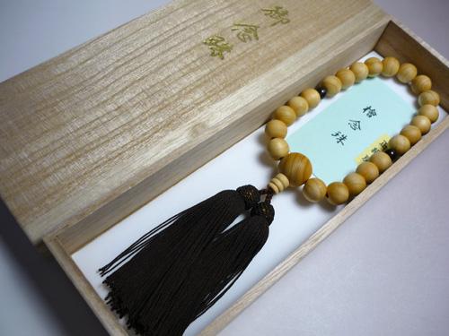 男性用数珠 台湾檜22玉 茶水晶2点仕立ての通販 - お香専門店香源