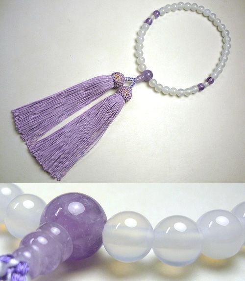 めるさん瑪瑙　白毫天珠　ジオード有り　9-226 めるさん様専用瑪瑙 白毫天珠 ジオード有り 9-226 女性用数珠