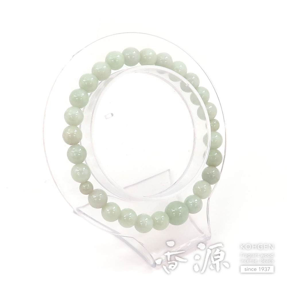 ★ディープビルマヒスイ 7ミリ珠 ブレスレット①(SA+) ビルマ翡翠 7mm玉 ブレスレット 共仕立て 限定品 Aの通販 - お香