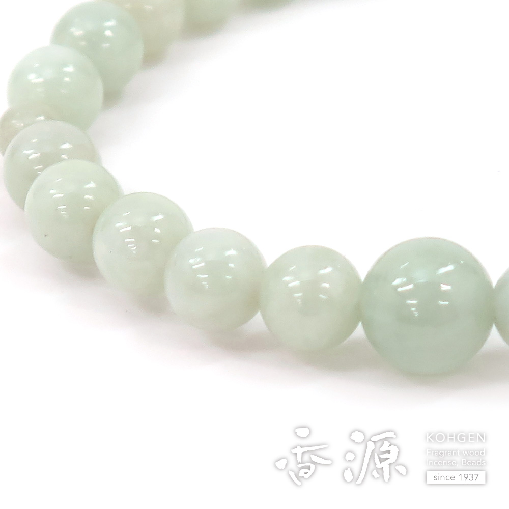 ★ディープビルマヒスイ 7ミリ珠 ブレスレット②(SA+) ビルマ翡翠 7mm玉 ブレスレット 共仕立て 限定品 Aの通販 - お香