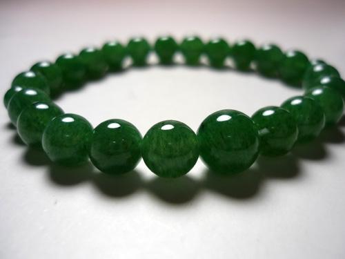 インド翡翠（ヒスイ） 丸玉腕輪 8mm（内径:約17cm）の通販 - お