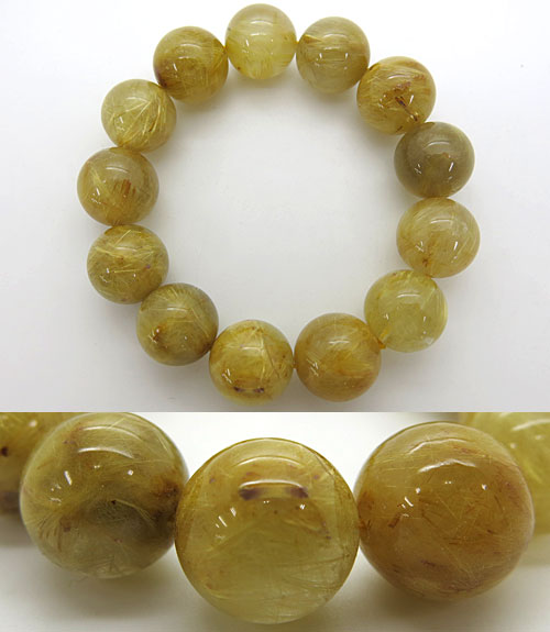 ルチルクォーツ ブレスレット 球の直径約17mm