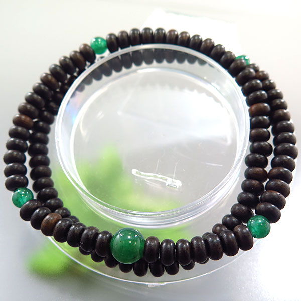 黒檀 108玉ブレスレット 二重 インド翡翠仕立ての通販 - お香専門店香源