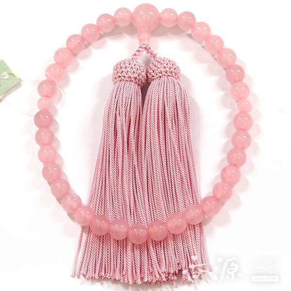 女性用数珠 ローズクォーツ8mm 共仕立て 灰桜房の通販 - お香