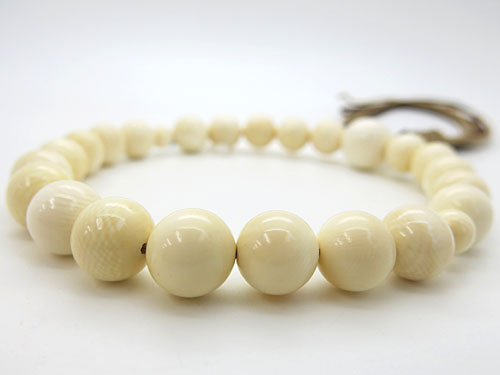 男性用数珠 マンモス 22玉 共仕立て 紐房｜香源 - お香各種・香木