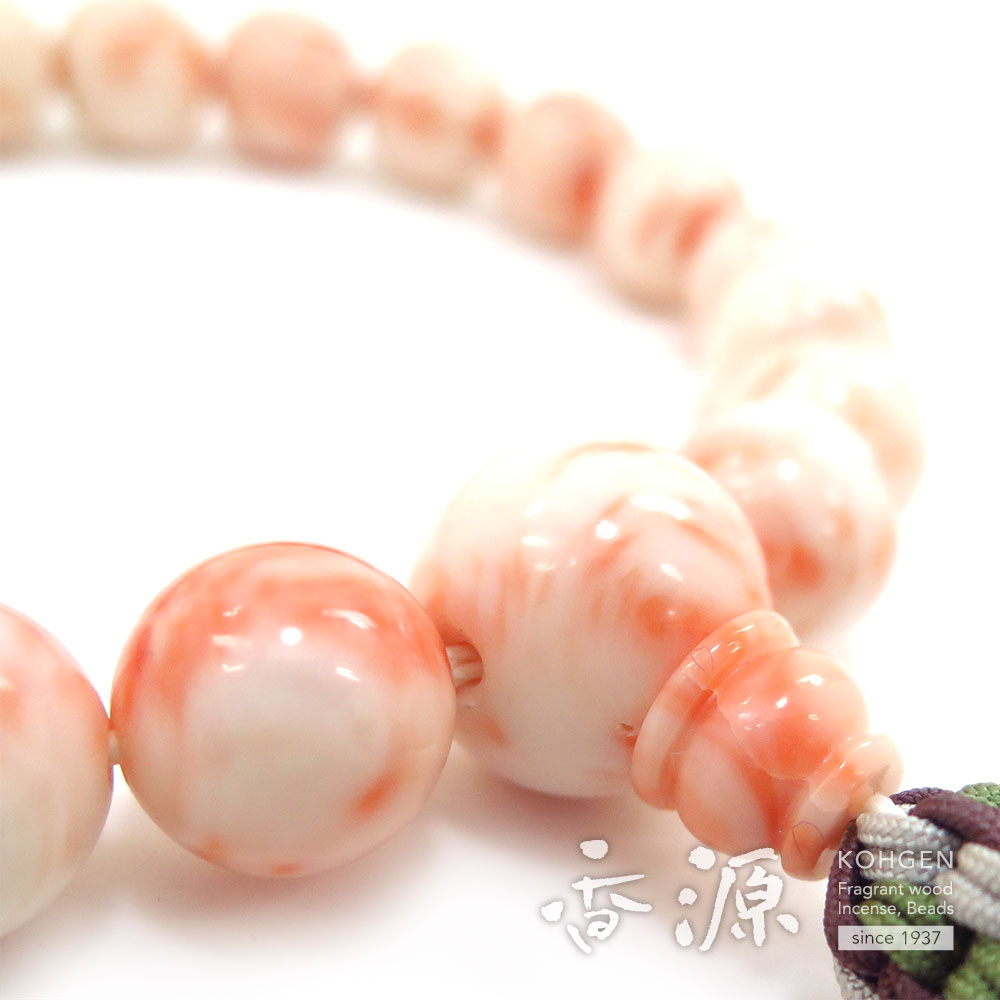 数珠 男性用 深海珊瑚 18玉 共仕立て 限定品 送料無料 サンゴ