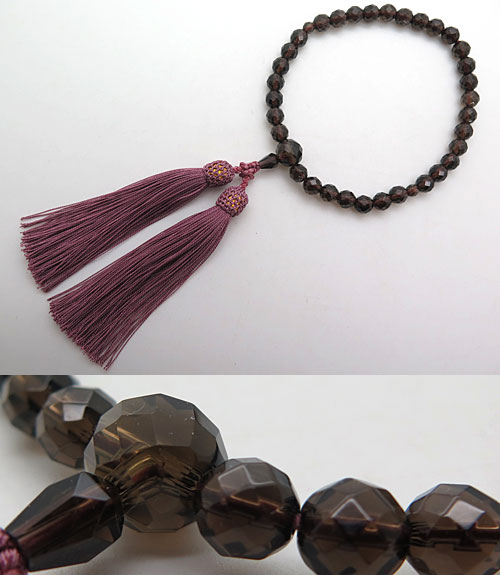 数珠 女性用 茶水晶 切子 共仕立て 送料無料の通販 - お香専門店香源