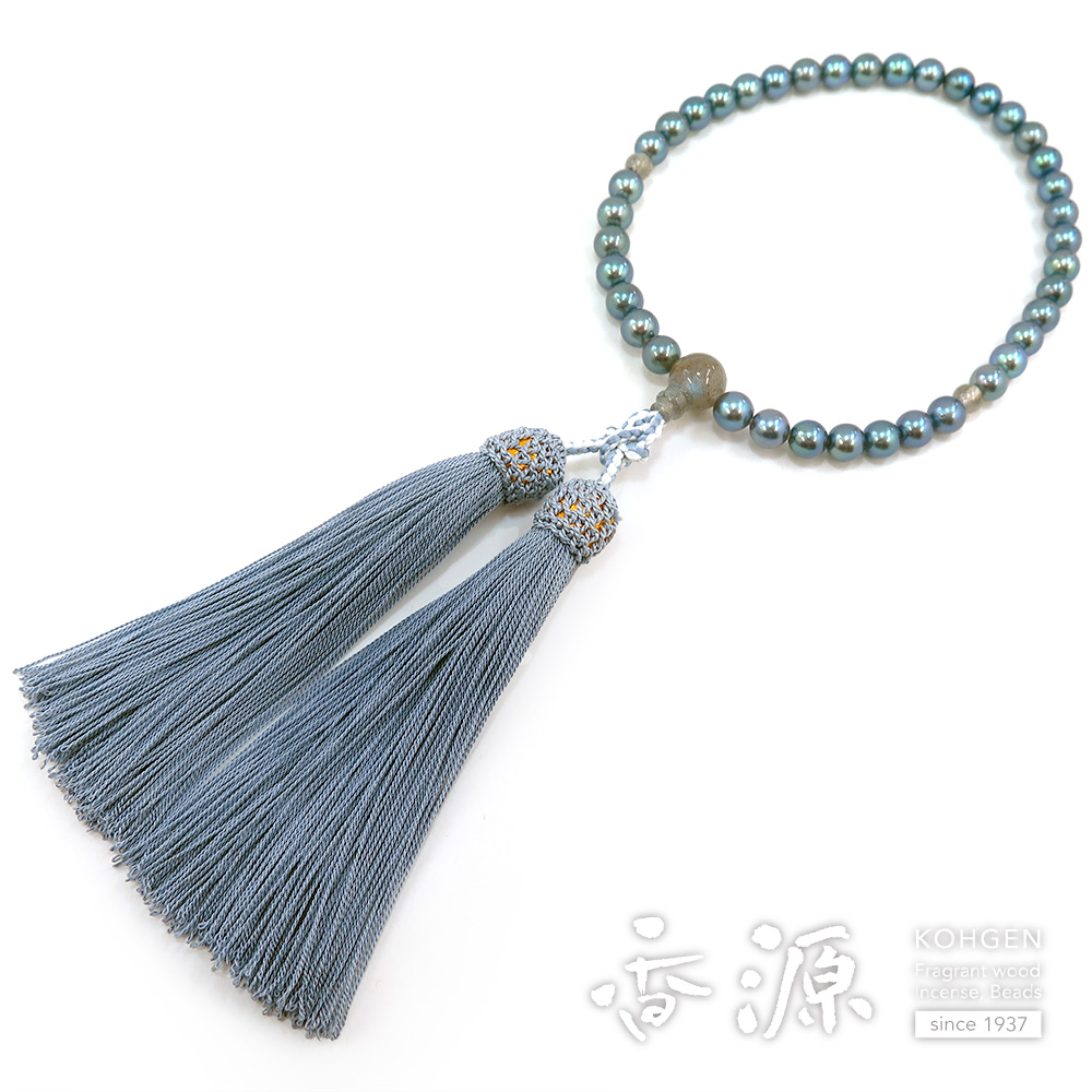 本黒真珠 6.5mm玉 ラブラドライト仕立て 限定品の通販 - お香専門店香源