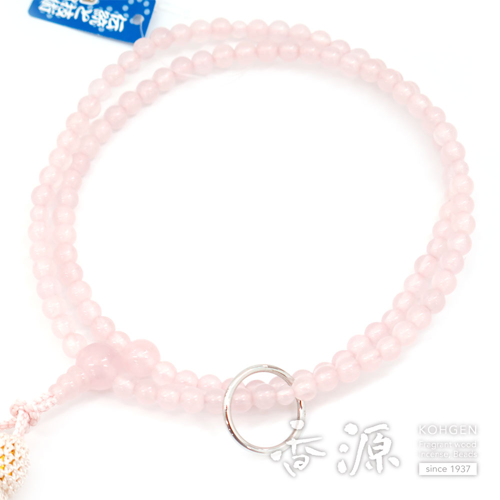 女性用のお数珠 ローズクォーツ 8寸 曹洞宗 共仕立て 限定品の通販