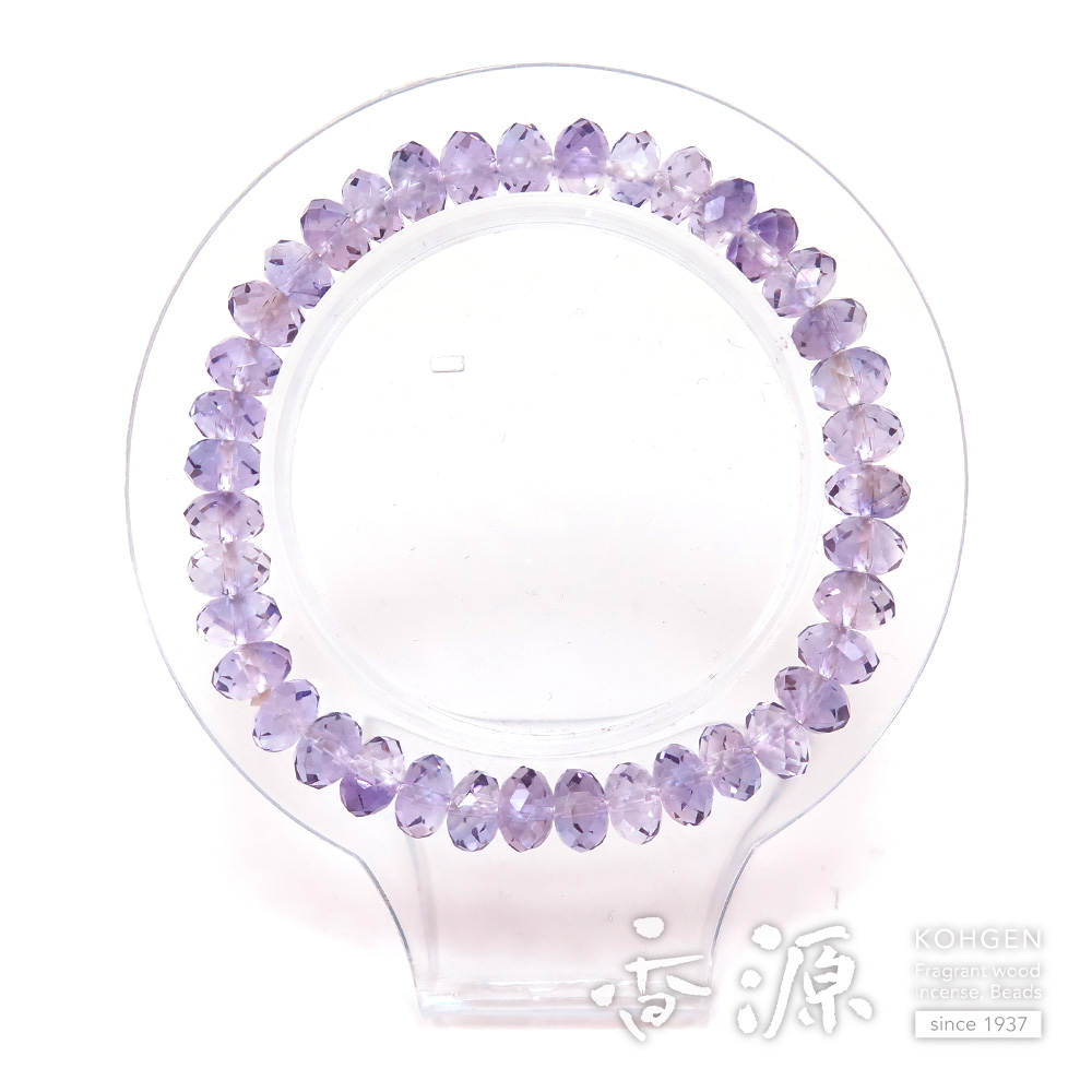 腕輪念珠ブレスレットローズアメジスト切子