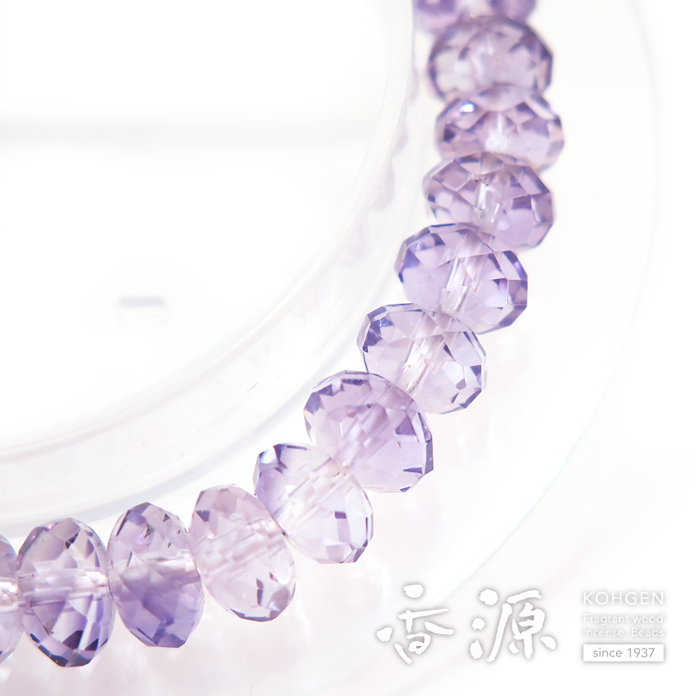 ローズアメジスト ミカン玉 切子 ブレスレット ストレートの通販 - お