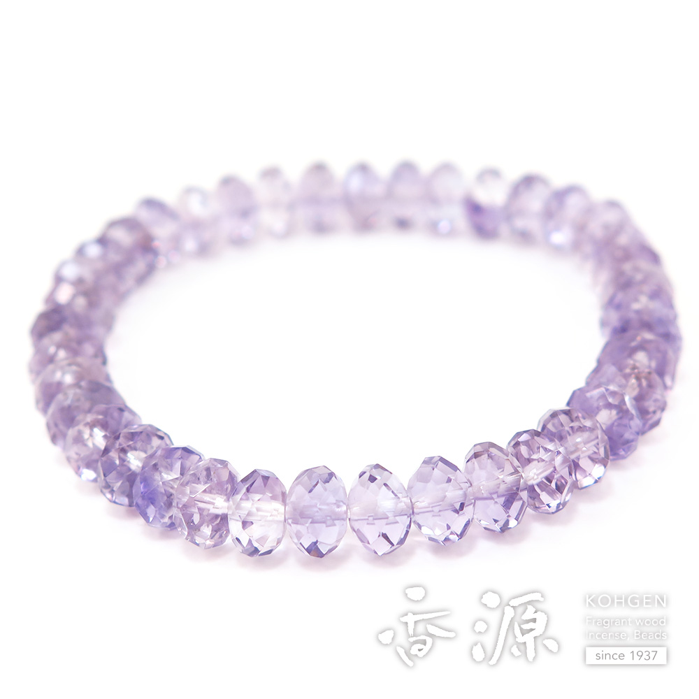 ローズアメジスト ミカン玉 切子 ブレスレット ストレートの通販 - お