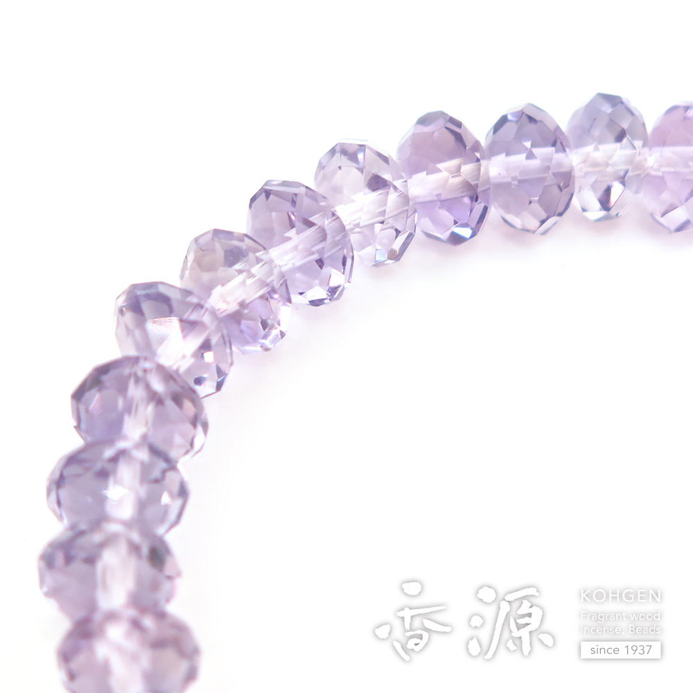 ローズアメジスト ミカン玉 切子 ブレスレット ストレートの通販 - お