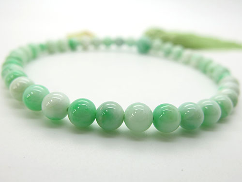 女性用数珠 糸魚川翡翠 7mm玉 共仕立て 鑑別書付きの通販 - お香専門店香源