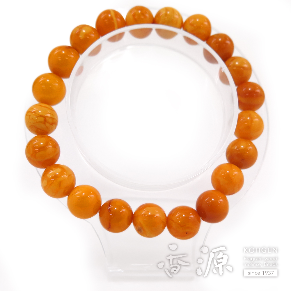 老琥珀 10mm玉 ブレスレット 腕輪念珠 ストレート 限定品の通販 - お香