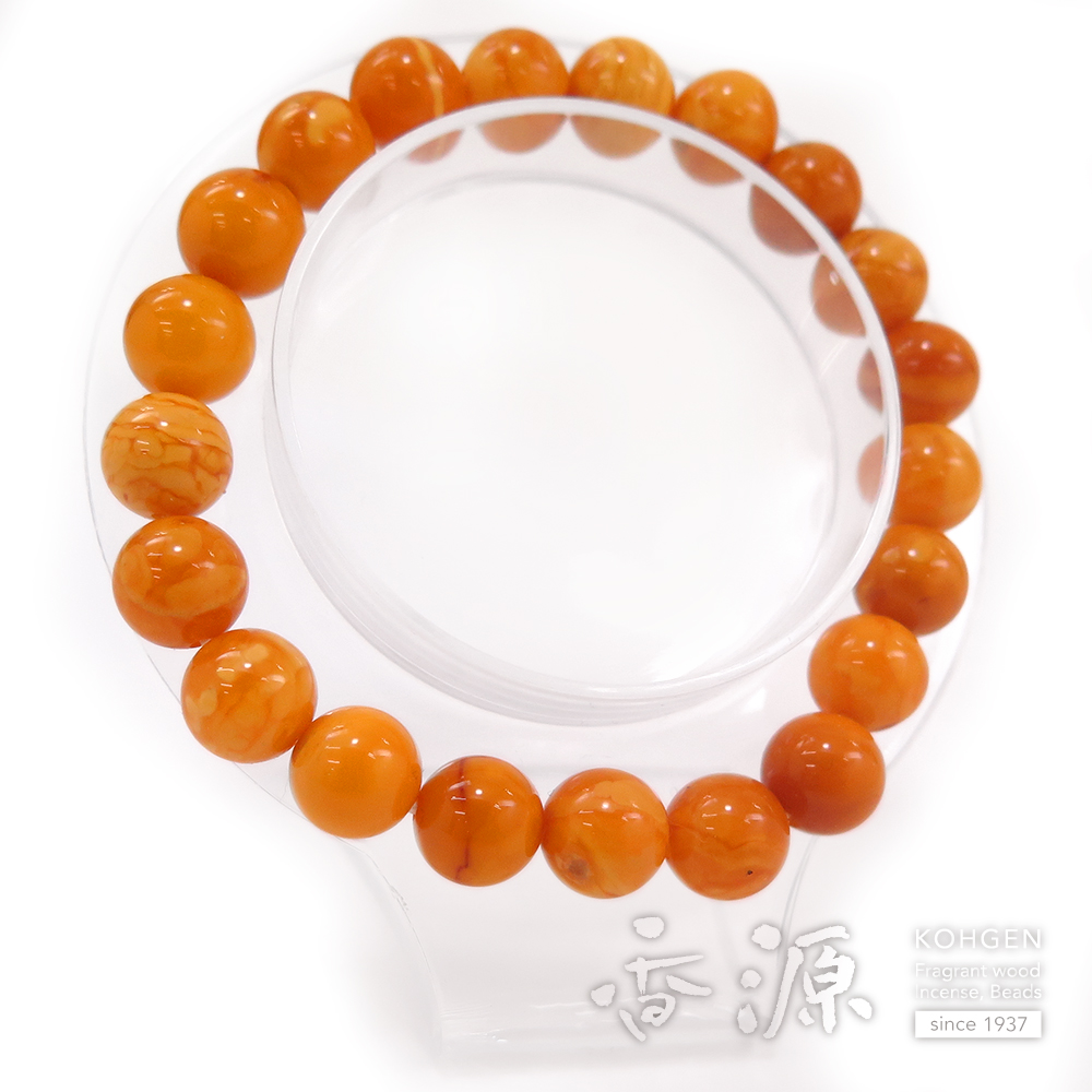 老琥珀 10mm玉 ブレスレット 腕輪念珠 ストレート 限定品の通販 - お香
