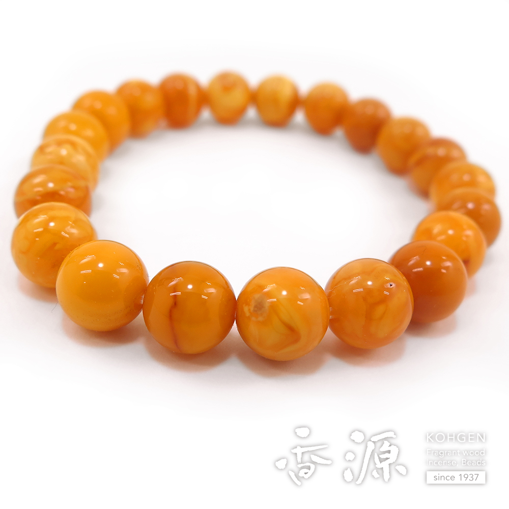 老琥珀 10mm玉 ブレスレット 腕輪念珠 ストレート 限定品の通販 - お香