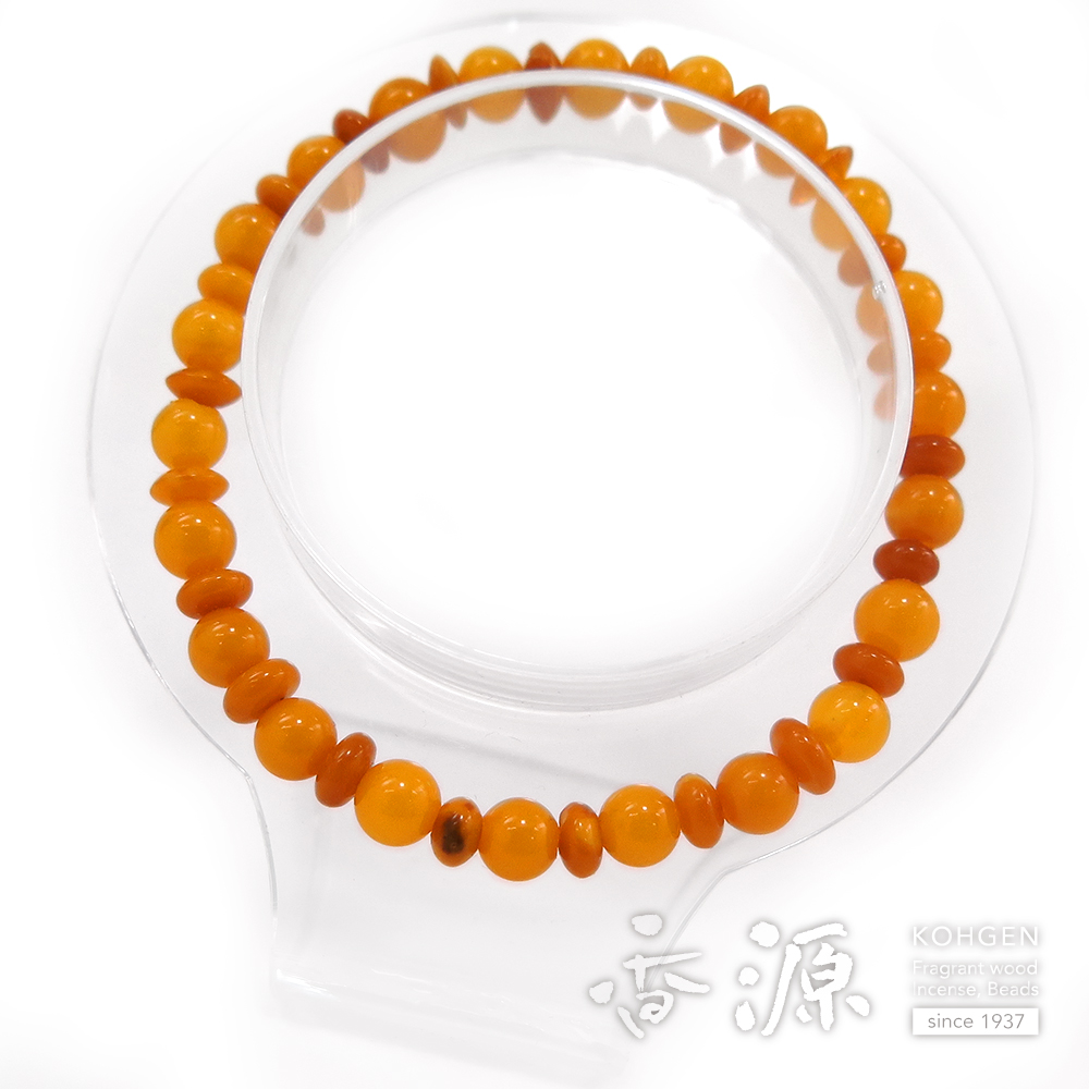 腕輪念珠　ブレスレット　琥珀 楽天市場】数珠ブレスレット 琥珀 約7ミリ【腕輪念珠 数珠