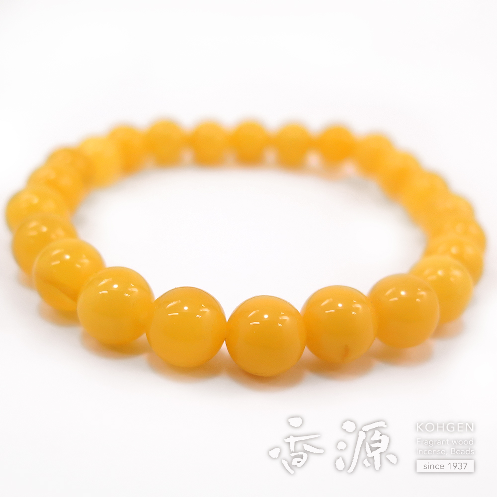 乳琥珀 8mm玉 ブレスレット 腕輪念珠 ストレート 限定品の通販 - お香