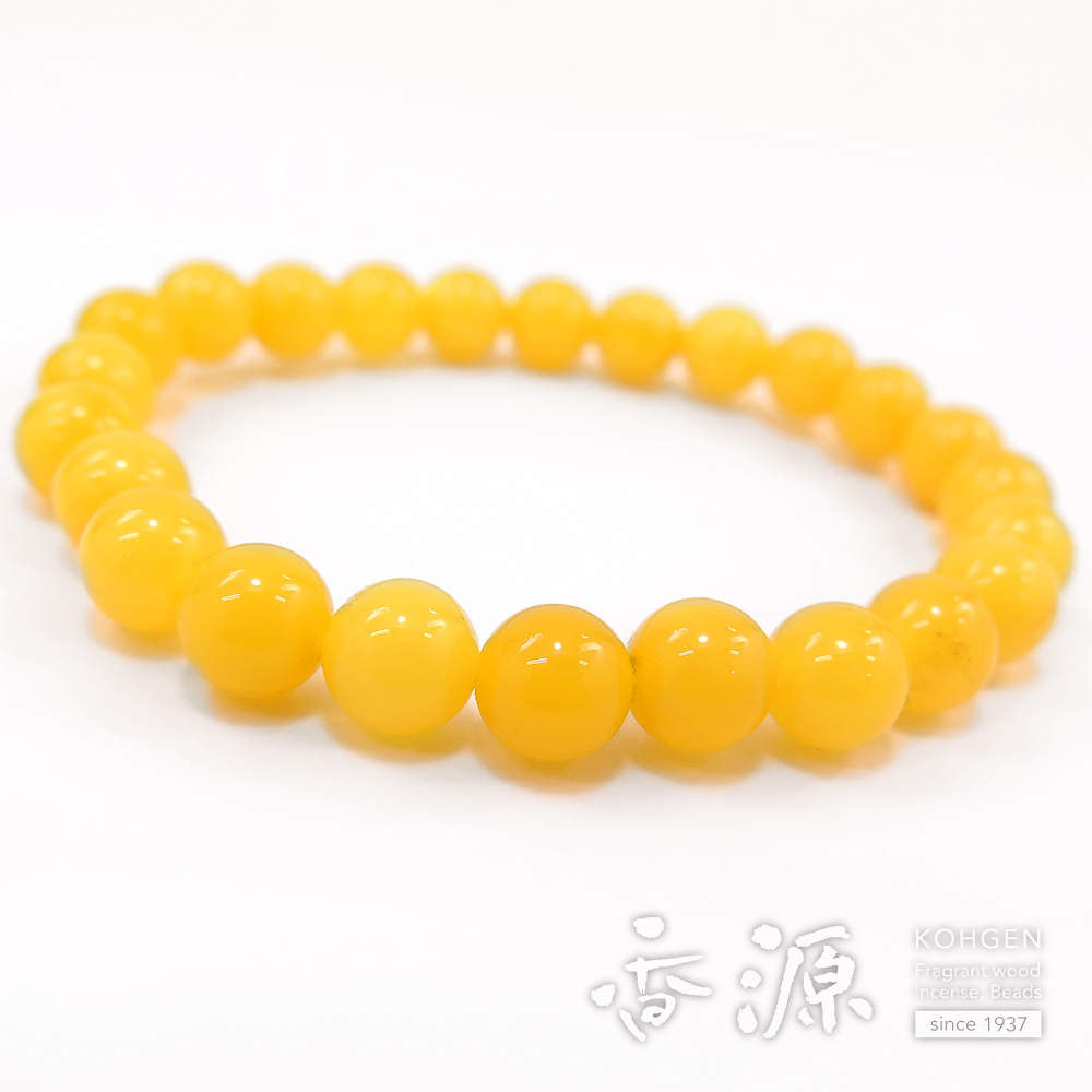 乳琥珀 8mm玉 ブレスレット 腕輪念珠 ストレート 限定品の通販 - お香