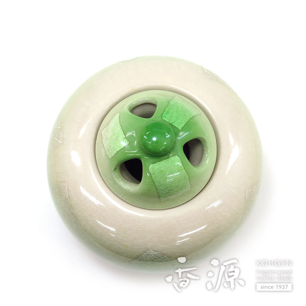 九谷焼 香炉 銀彩緑 3.5号 限定品の通販 - お香専門店香源