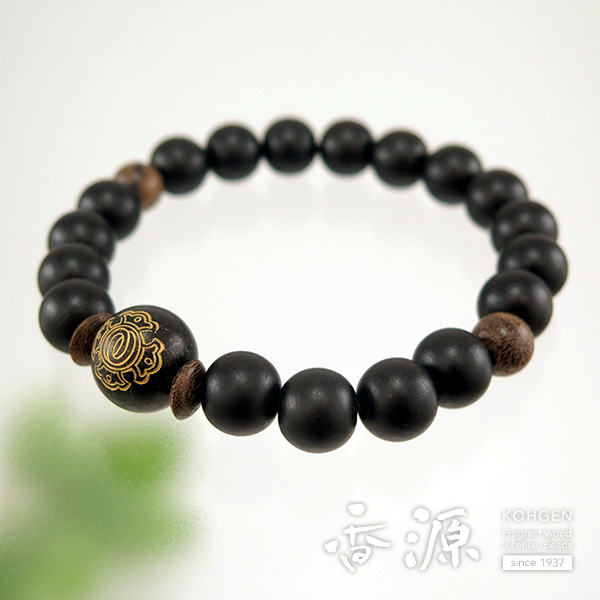 黒檀ブレスレット 少林寺拳法 シャム柿仕立て 10mm玉の通販 - お