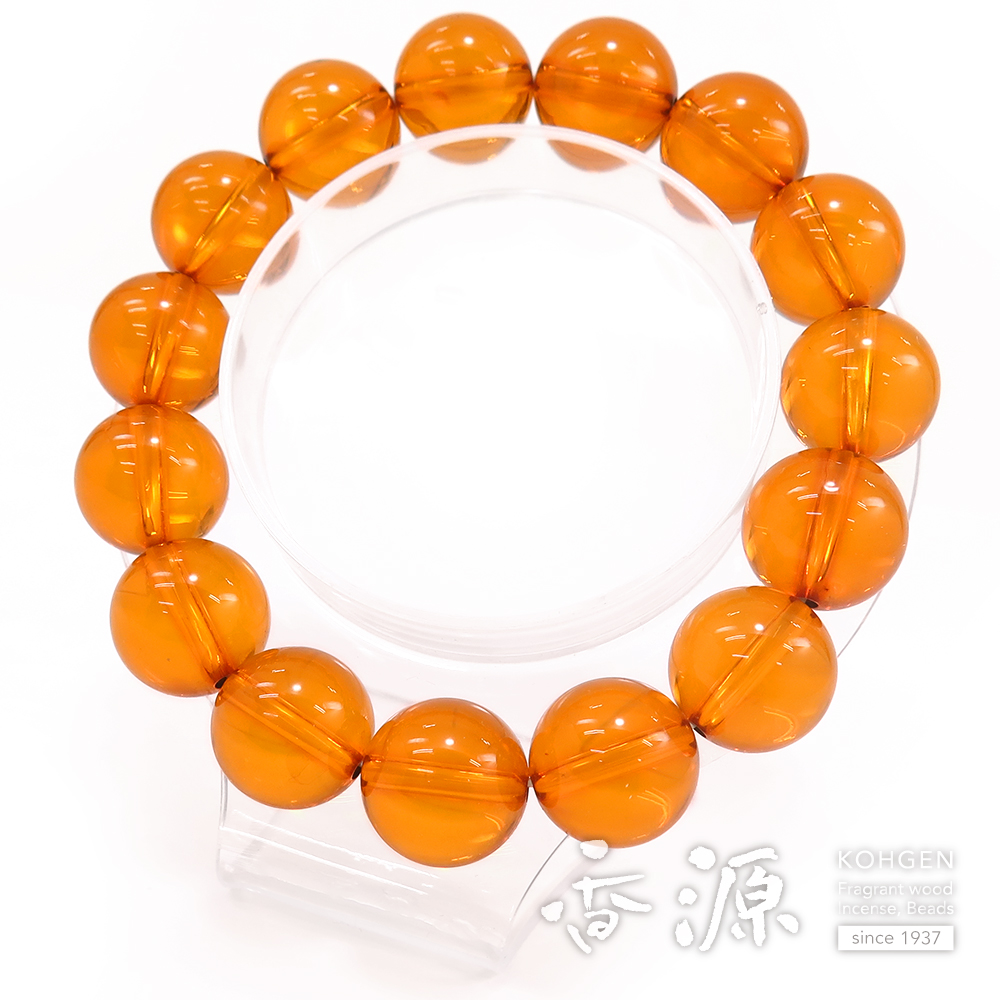 琥珀　彫り絵　念珠 京念珠【圧縮縞蝋琥珀（あっしゅくしまろうこはく）共仕立】男性