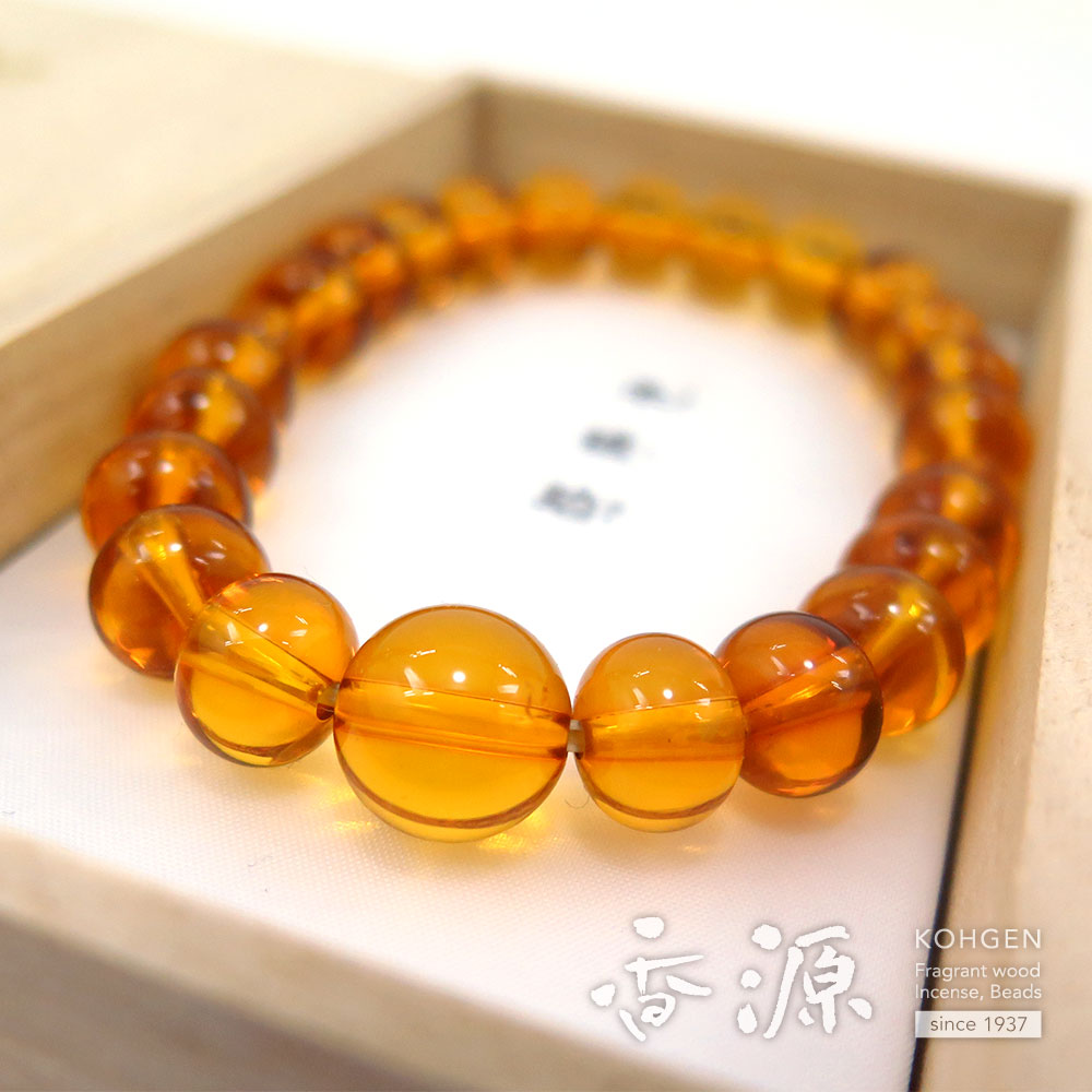 数珠　腕輪　圧縮琥珀 ブレスレット 8mm 共仕立て 限定品　コハク　琥珀 ブレスレット 琥珀 8*10mm玉 共仕立て 腕輪 限定品の通販 - お香