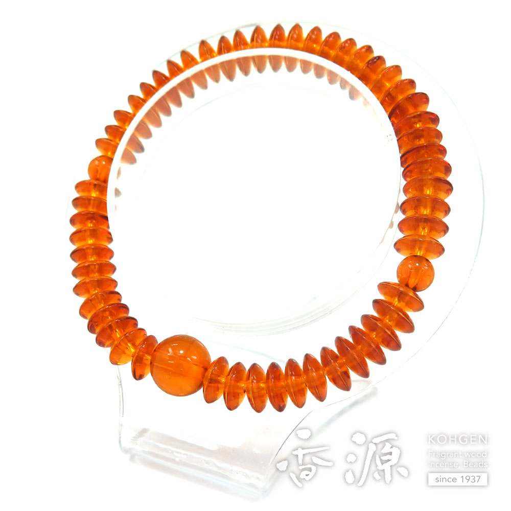 ブレスレット 琥珀 3*8mm 共仕立て 腕輪 限定品の通販 - お香