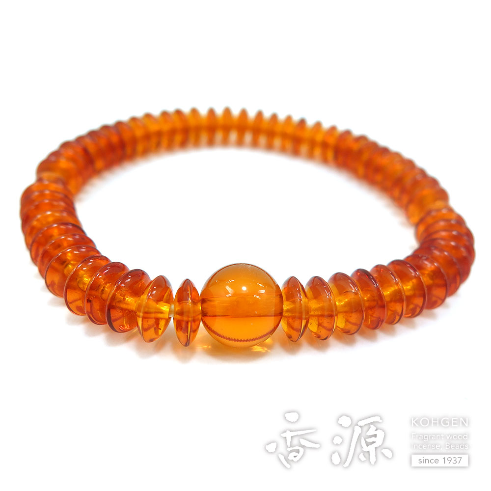 ブレスレット 琥珀 3*8mm 共仕立て 腕輪 限定品の通販 - お香