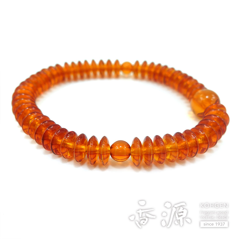数珠　腕輪　圧縮琥珀 ブレスレット 8mm 共仕立て 限定品　コハク　琥珀 ブレスレット 琥珀 8*10mm玉 共仕立て 腕輪 限定品の通販 - お香