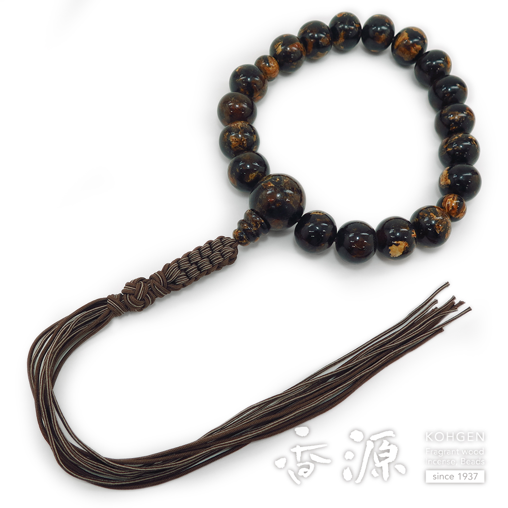 虎琥珀　14mm 数珠　超希少　未完成品 男性用数珠の通販｜虎琥珀から選ぶ - 数珠専門店 香源