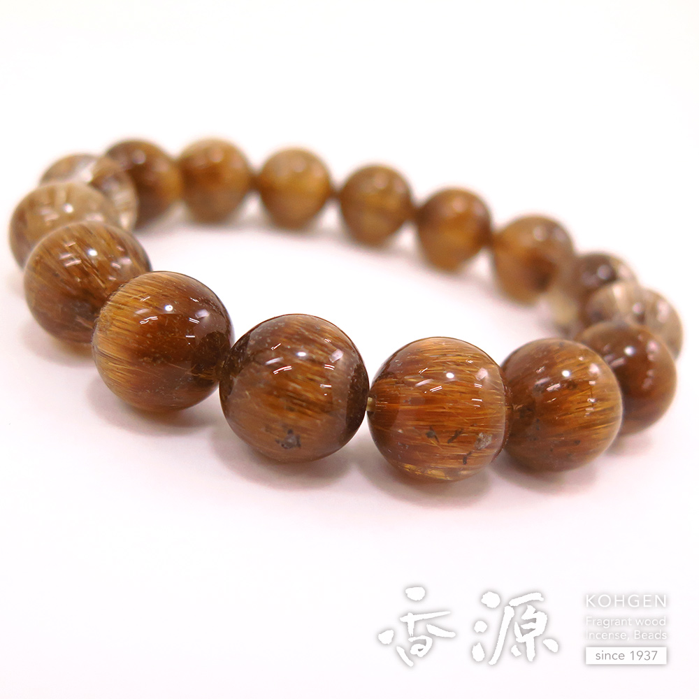 レッドルチルクォーツ 13mm玉 ブレスレット 腕輪念珠 ストレート 限定