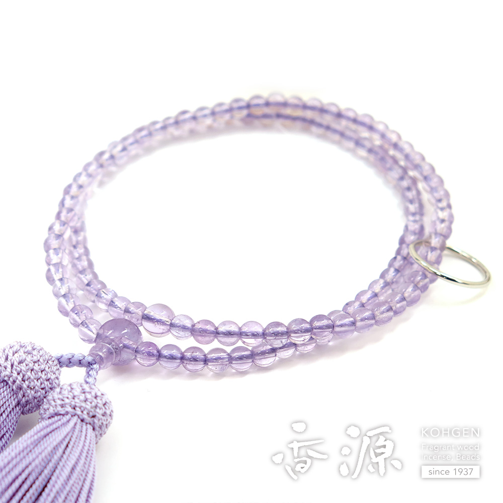女性用のお数珠 ローズアメジスト 8寸 曹洞宗 共仕立ての通販
