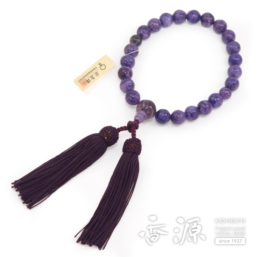 男性用数珠 チャロアイト 22玉 共仕立て 正絹頭房 限定品