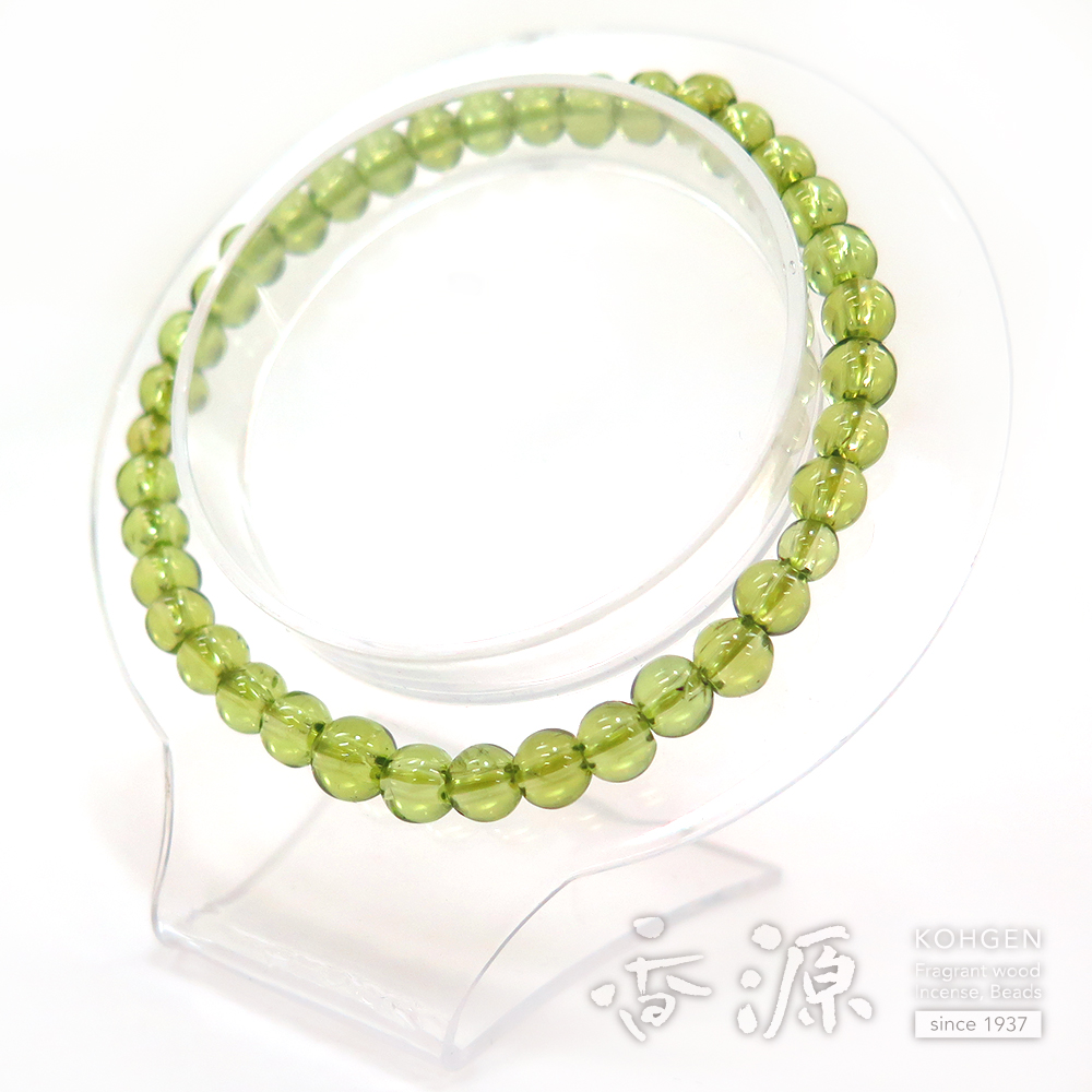 ペリドット 5mm玉 ブレスレット 腕輪念珠 ストレート 限定品