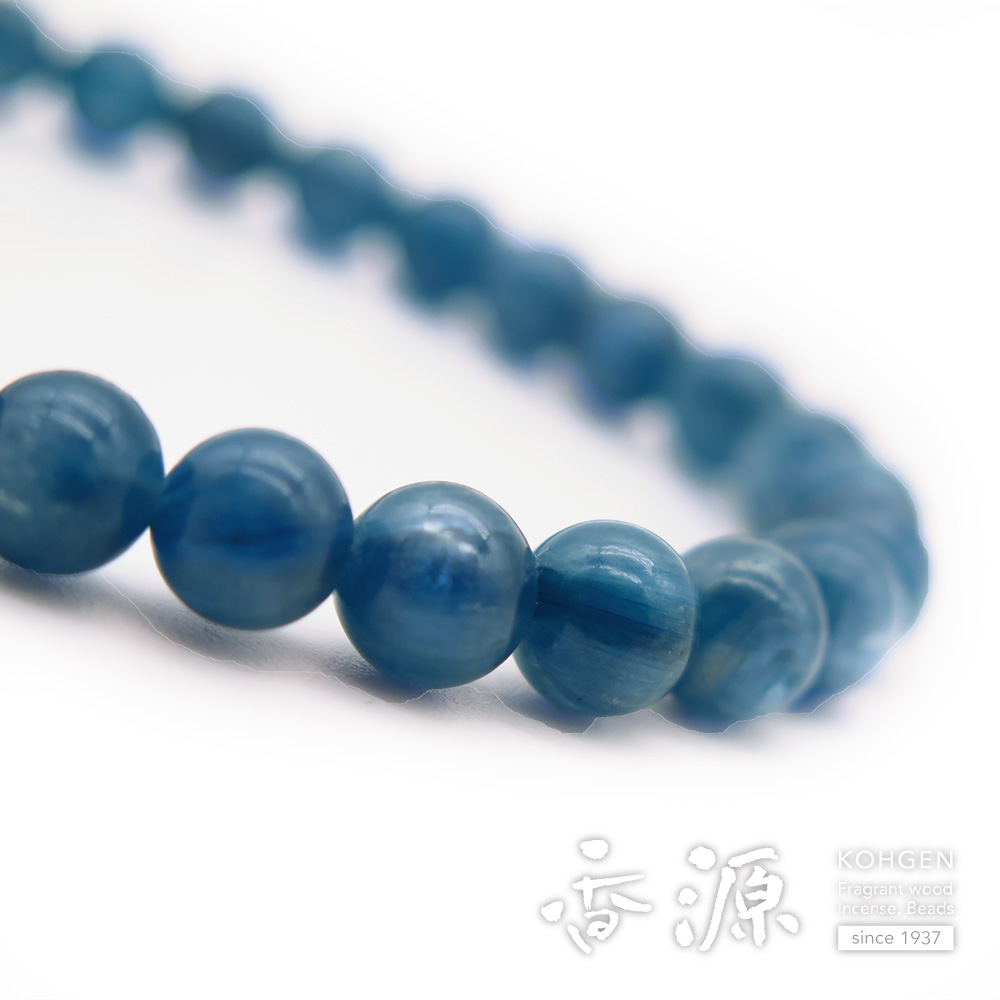 カイヤナイト 6mm玉 ブレスレット 共仕立て 腕輪の通販 - お香