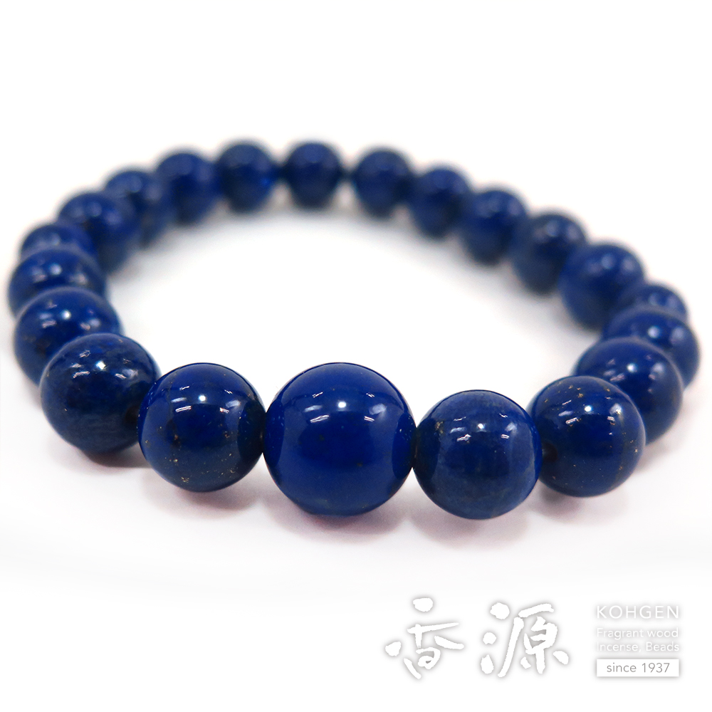 ★ラピスラズリ 10.6ミリ珠 ブレスレットC(SA~SA+) ラピスラズリ 10mm玉 ブレスレット 腕輪念珠 共仕立て 限定品 No.aの