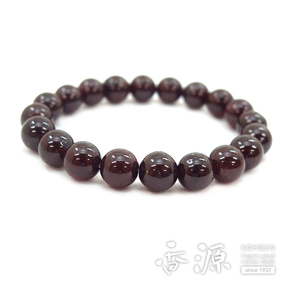 ガーネット 10mm玉 ブレスレット ストレートの通販 - お香専門店香源