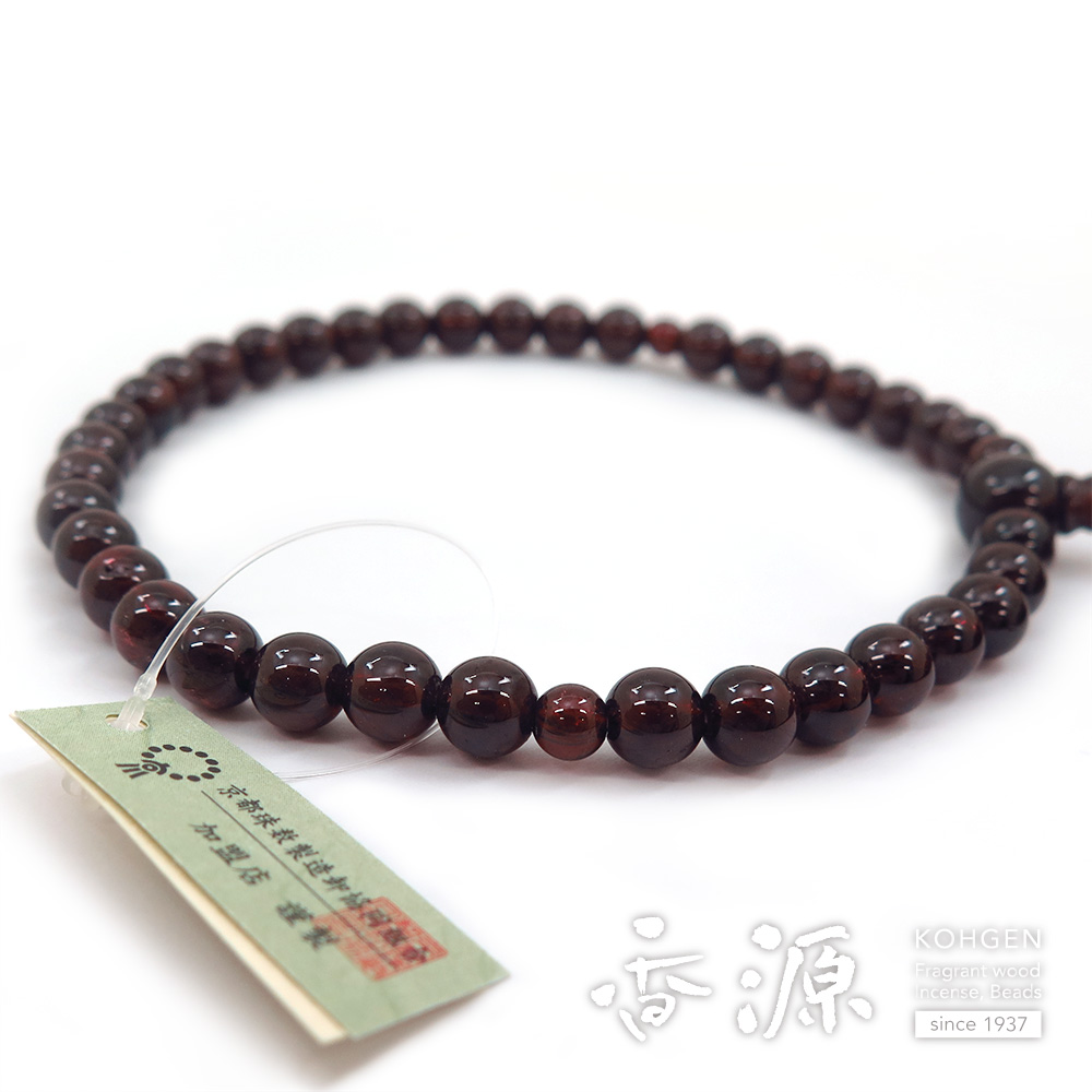 ガーネット 7mm玉 共仕立て 濃エンジ房 限定品の通販 - お香専門