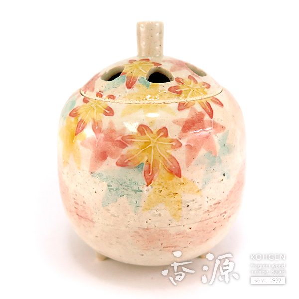 京焼　香炉　金彩の装飾　金粉椿 京焼 香炉 金彩の装飾 金粉椿