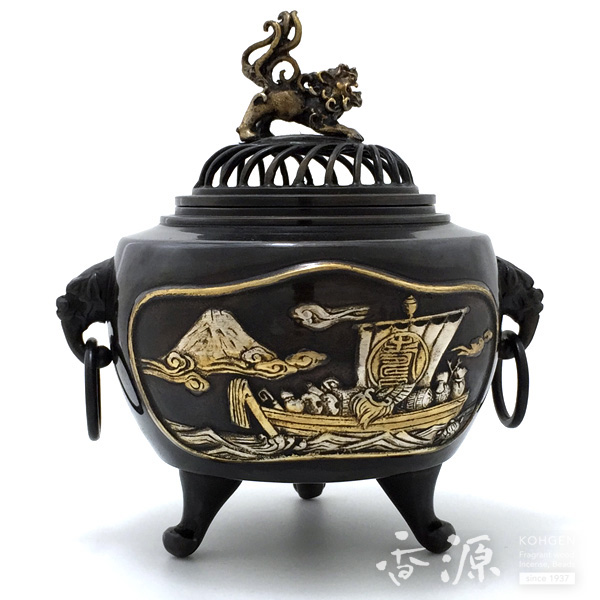 銅製:舟香炉 おすすめ】 銅製舟香炉オブジェ置物 工芸品 - 工芸品