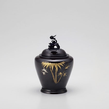 高岡銅器 香炉 夏目型 獅子蓋香炉 竹彫金の通販 - お香専門店香源