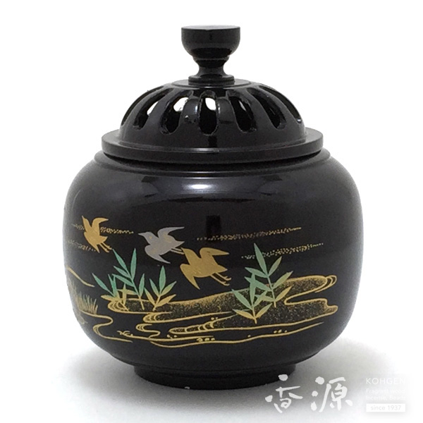 高岡銅器 香炉 玉胴型香炉 波千鳥 蒔絵の通販 - お香専門店香源