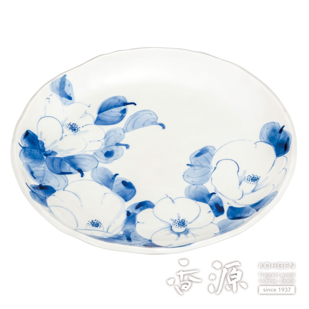 九谷焼 9号盛皿 白椿 紅椿窯の通販 - お香専門店香源
