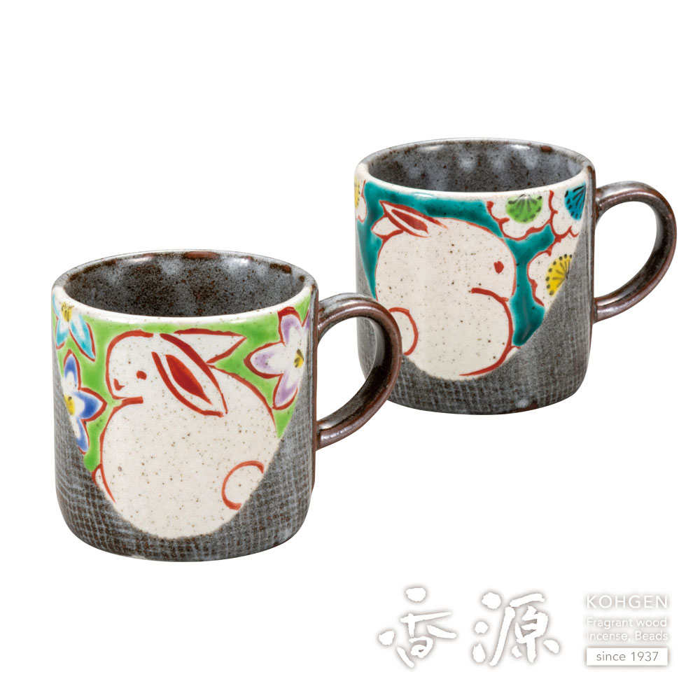 九谷焼 ペアマグカップ 花うさぎの通販 - お香専門店香源 レビュー一覧